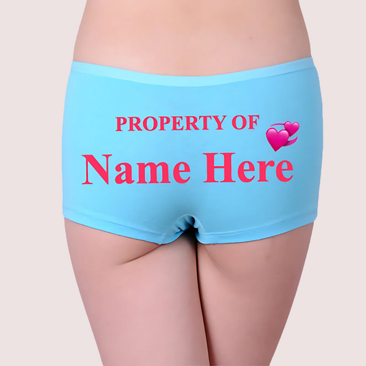 Customize Black Hashtag Cotton Boyshort Panty
