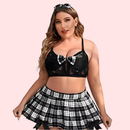 French Daina Schoolgirl Roleplay Costumes with Luxury Panty Gift
