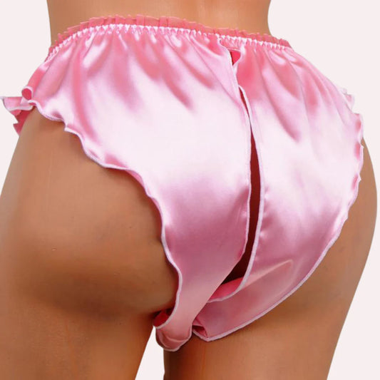 Vera celeste silke satin skridtfri fransk knicker