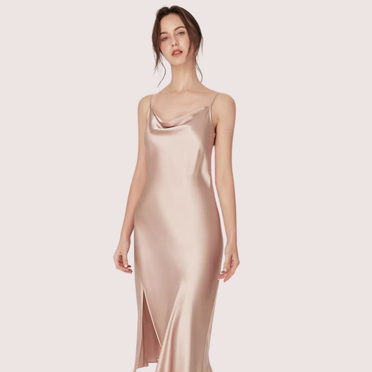 Luxueuze dames zijden satijnen slaapkleding nachtdress
