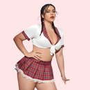 French Daina Schoolgirl Sweetheart Roleplay Costume with Luxury Panty Gift