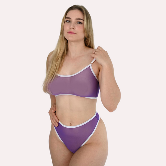 Duidelijke elegantie transparante beha en string set