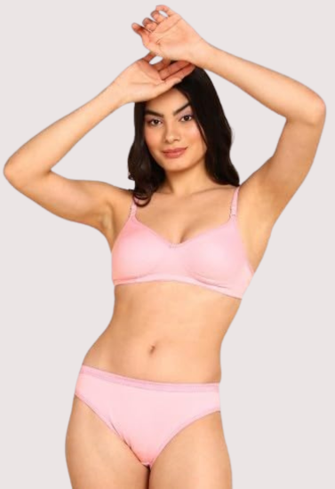 Hyggeligt bomulds intimater bh pantes sæt (2 pack)