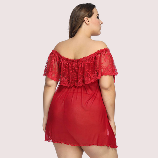 Sexy plus size kanten babydoll -jurk