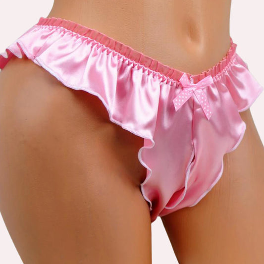 Vera celeste silke satin skridtfri fransk knicker